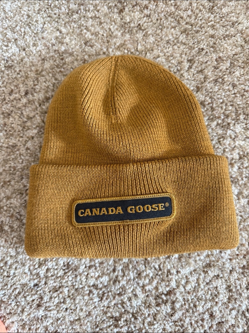 Canada Goose Heirloom Collection Golden Mustard Rib Knit Beanie